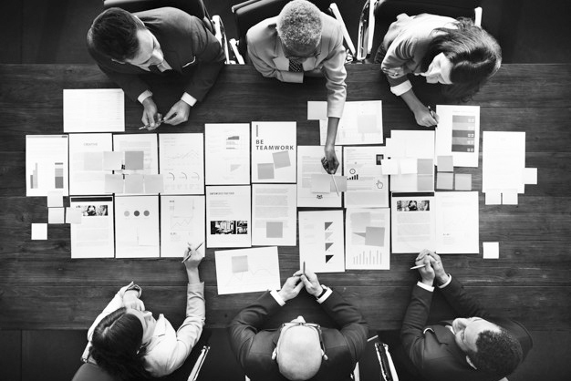 Business People Analyzing Statistics Financial Concept